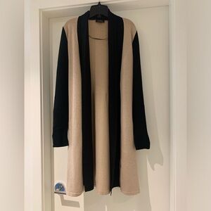 Le Chateau Cardigan Black & Tan, Size Large